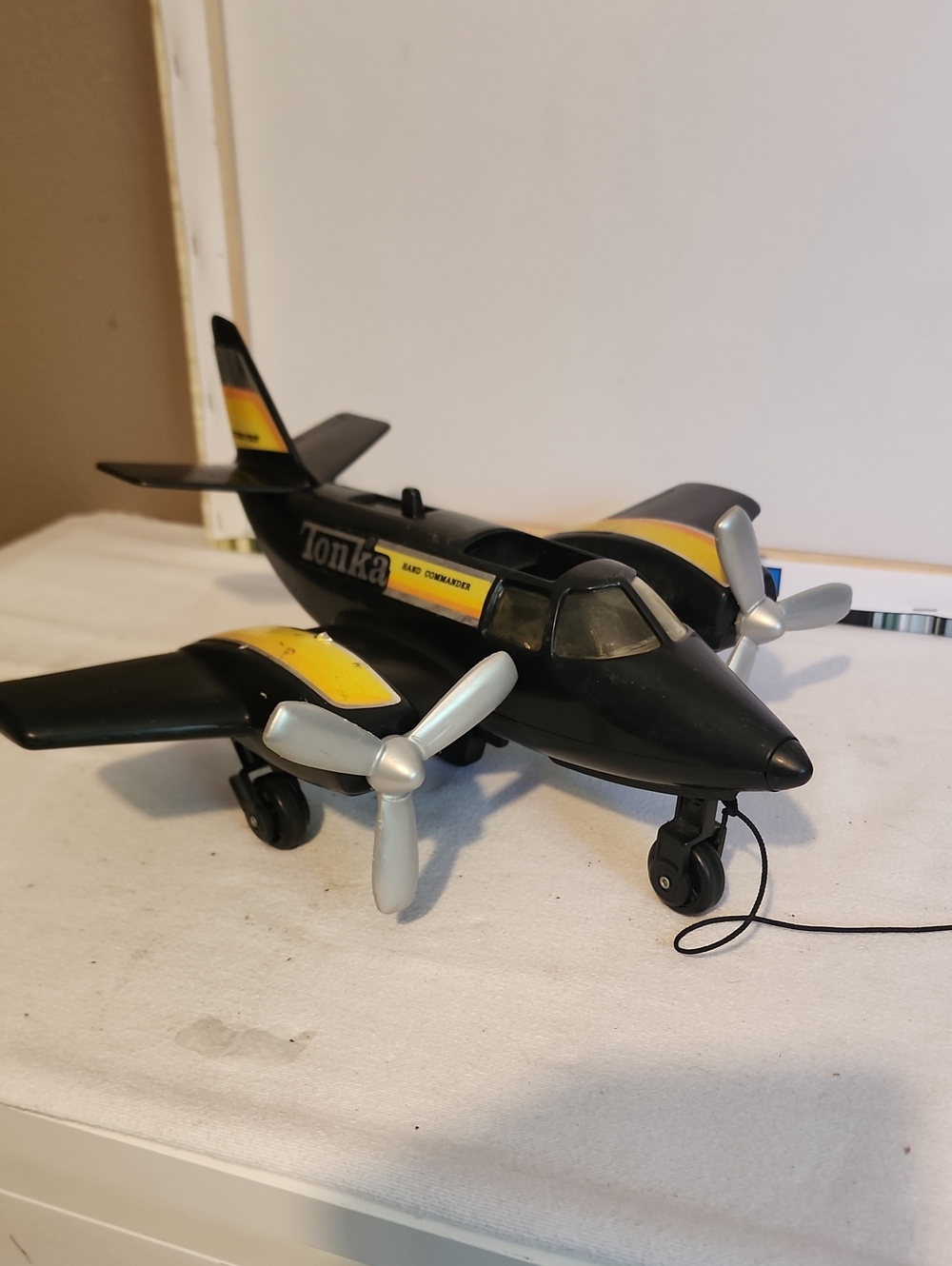 Tonka Black and Yellow Twin-Prop Toy Airplane